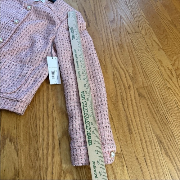 Liz Claiborne Charleston pink blazer jacket faux pearl buttons silver size 4 NWT - Picture 13 of 14